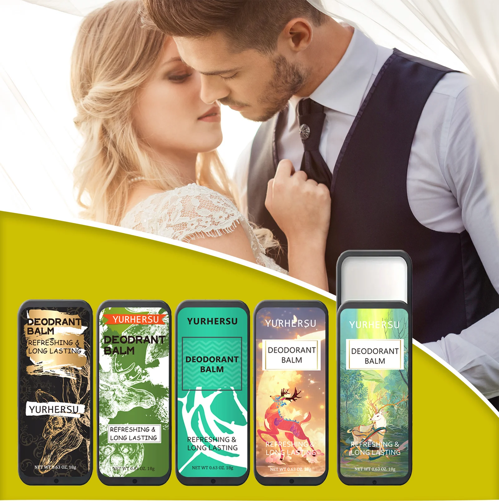 YURHERSU Men's Solid Deodorant Balm, Long Lasting Fragrance, Portable 2 mens solid deodorant balm spu837195347809 desc 2