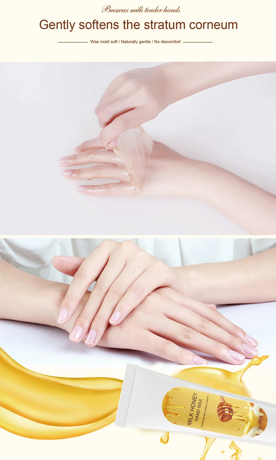 YURHERSU Milk & Honey Hand Wax - Moisturizing Exfoliating Hand Mask for Smooth Skin 5 milk honey hand wax spu800819833911 desc 5