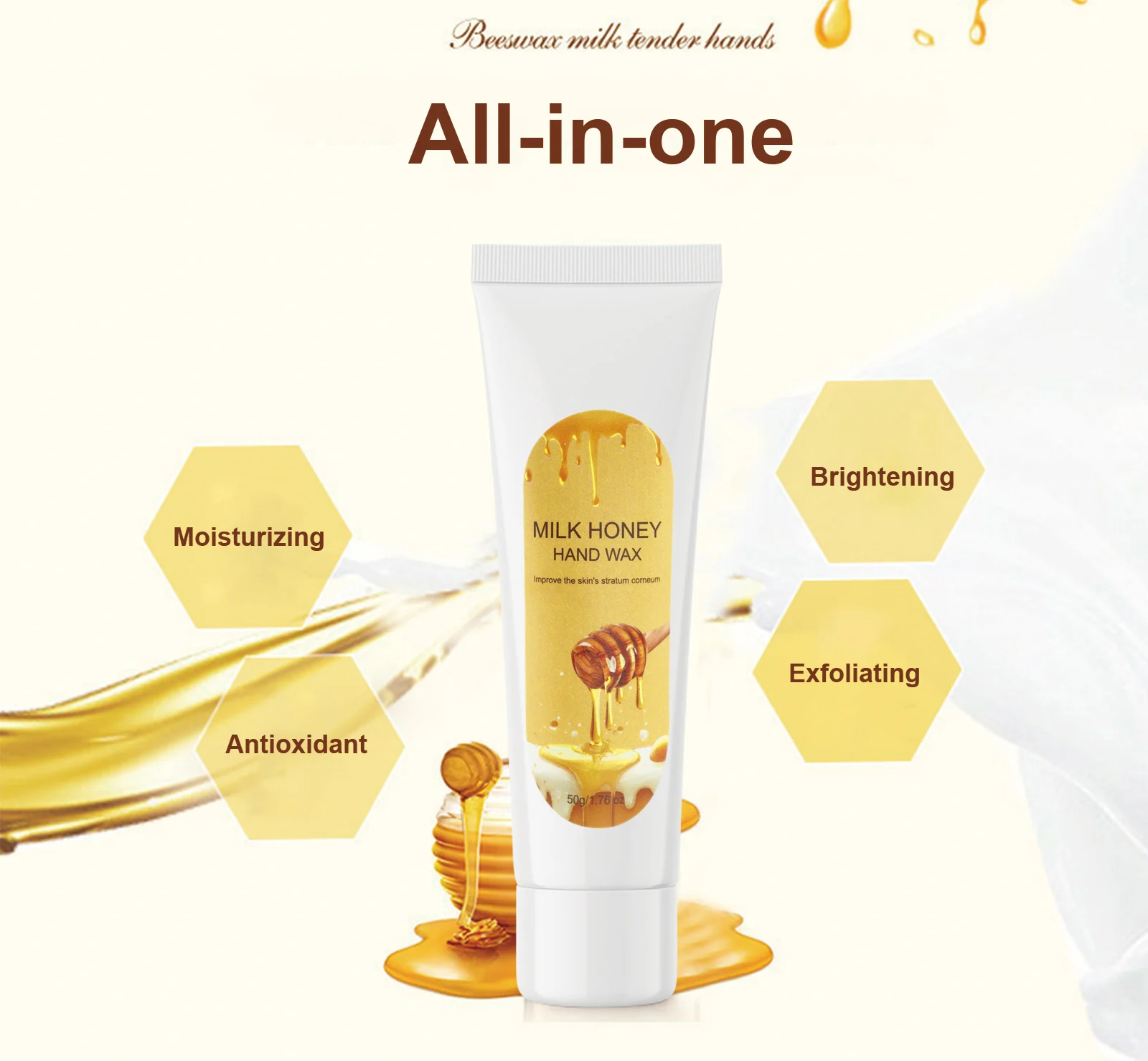 YURHERSU Milk & Honey Hand Wax - Moisturizing Exfoliating Hand Mask for Smooth Skin 6 milk honey hand wax spu800819833911 desc 6