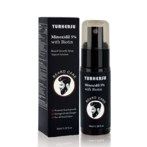 YURHERSU Minoxidil 5% with Biotin Beard Growth Spray - Promotes Stronger, Thicker Beard