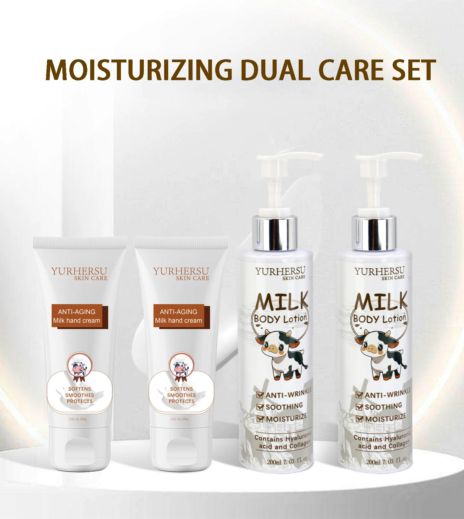YURHERSU Moisturizing Dual Care Set - Body Lotion & Hand Cream for Anti-Aging & Smooth Skin 4 moisturizing body lotion hand cream set spu812006052000 desc 4