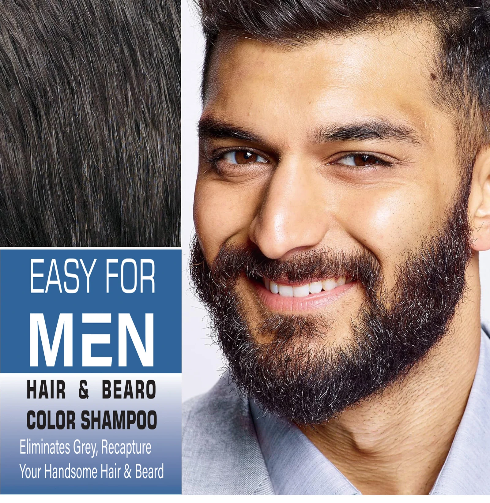 YURHERSU Beard Dye - Natural Black Hair & Beard Coloring Shampoo for Men, 8 Minute Application 10 natural black beard hair dye spu793401883106 desc 10