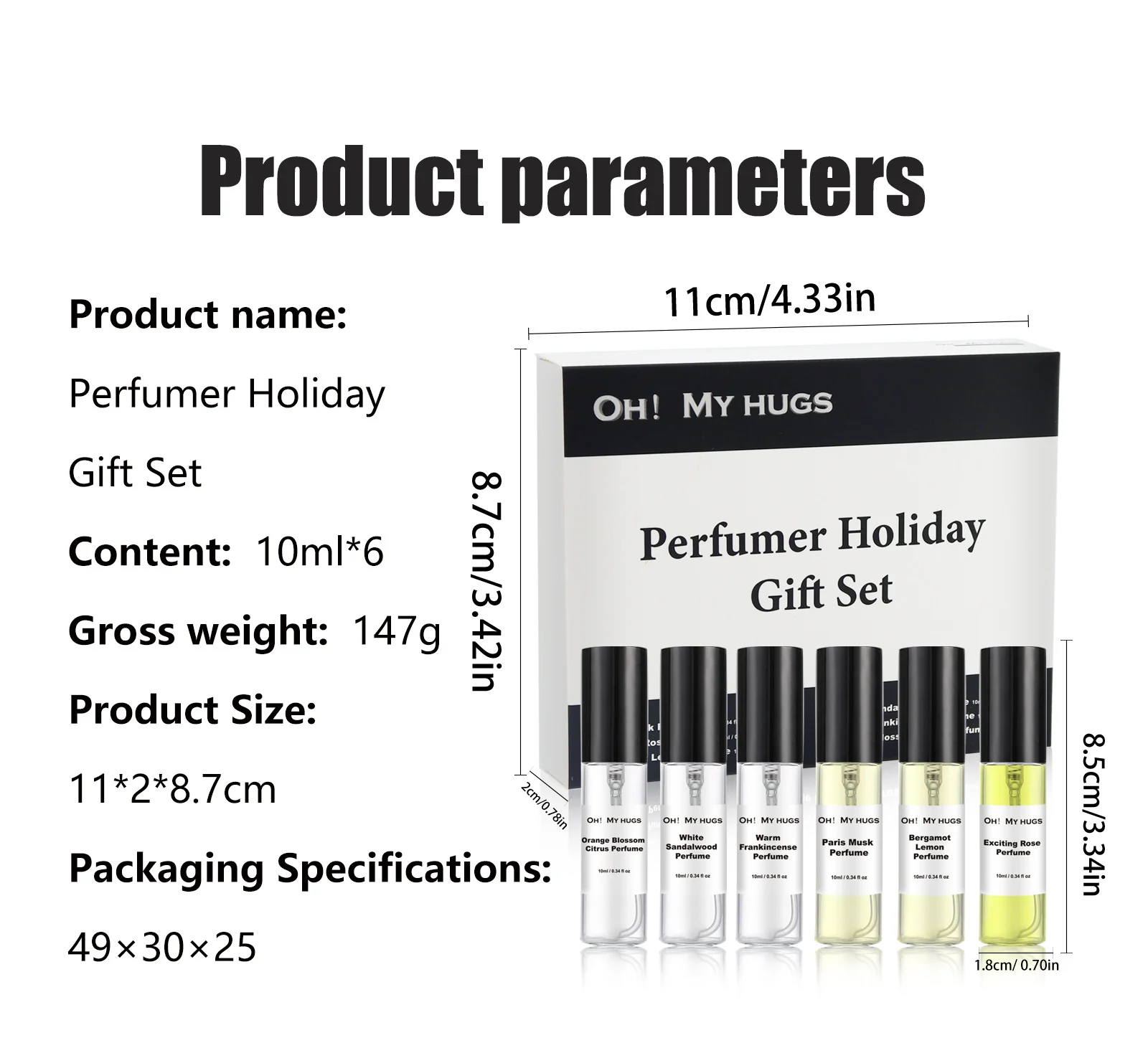 YURHERSU Oh!My Hugs Perfume Spray Gift Set - 6 Fragrances, Long Lasting 1 perfume spray gift set spu823403757066 desc 1