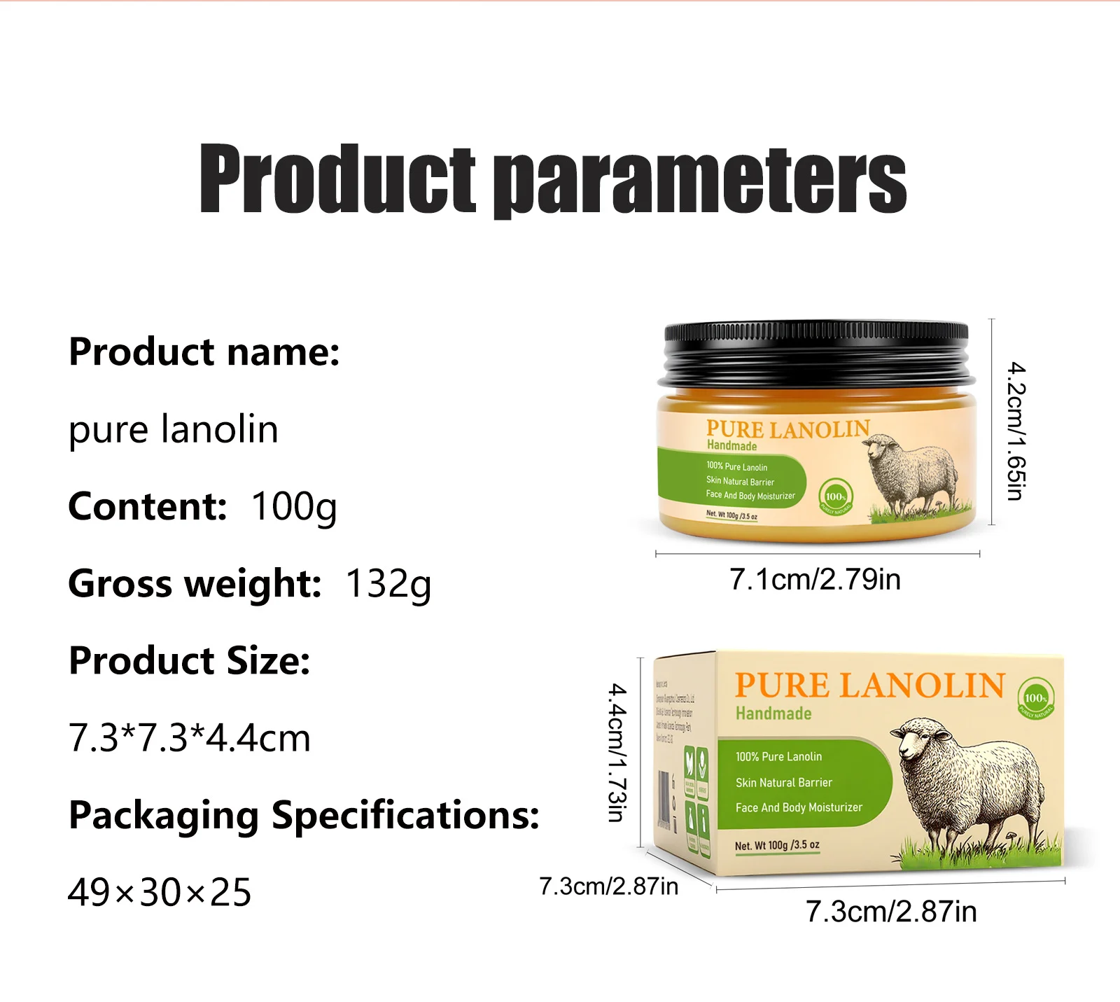 YURHERSU 100% Pure Lanolin Cream For Face & Body, Deep Moisturizing & Nourishing 1 pure lanolin cream spu959184877639 desc 1