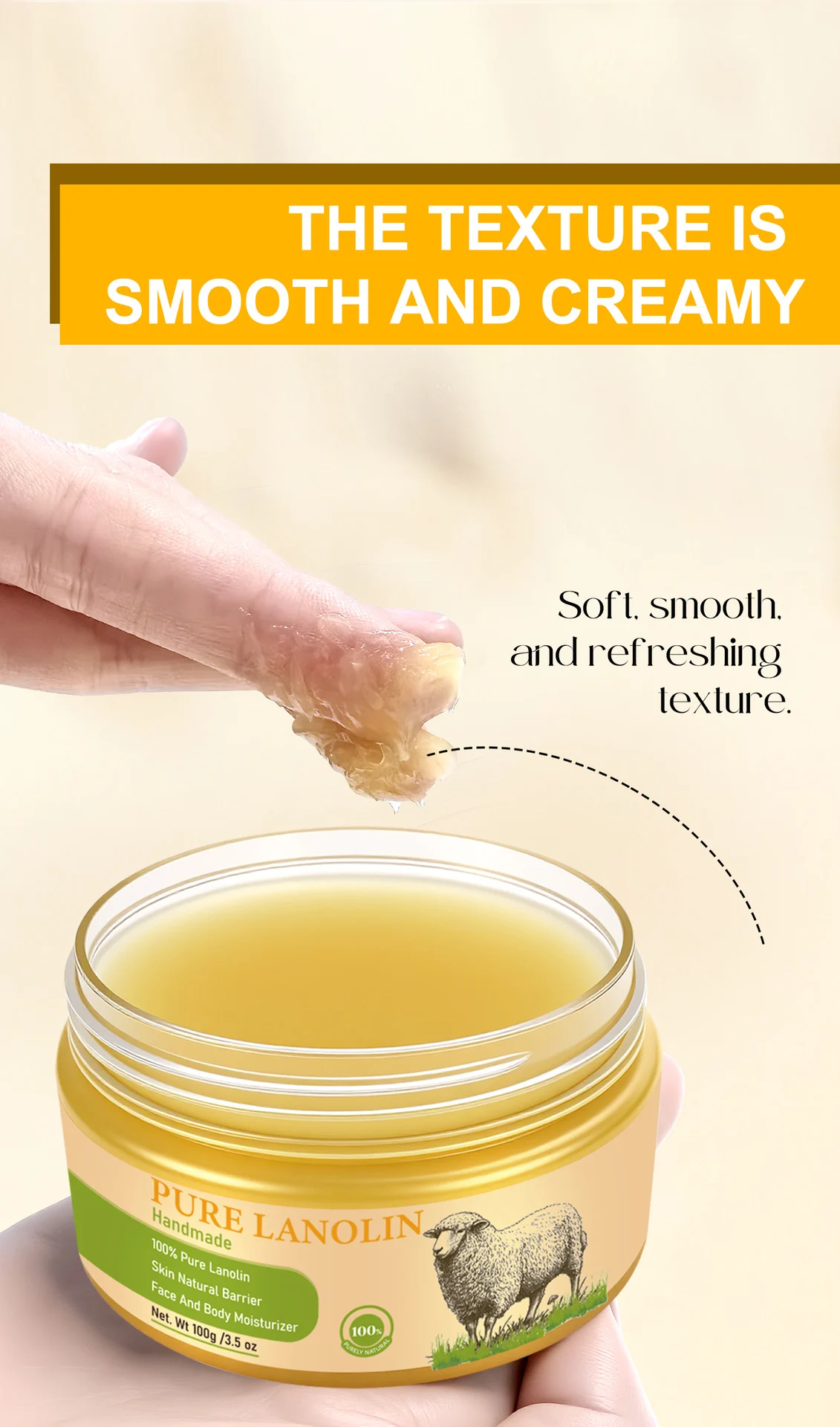 YURHERSU 100% Pure Lanolin Cream For Face & Body, Deep Moisturizing & Nourishing 4 pure lanolin cream spu959184877639 desc 4