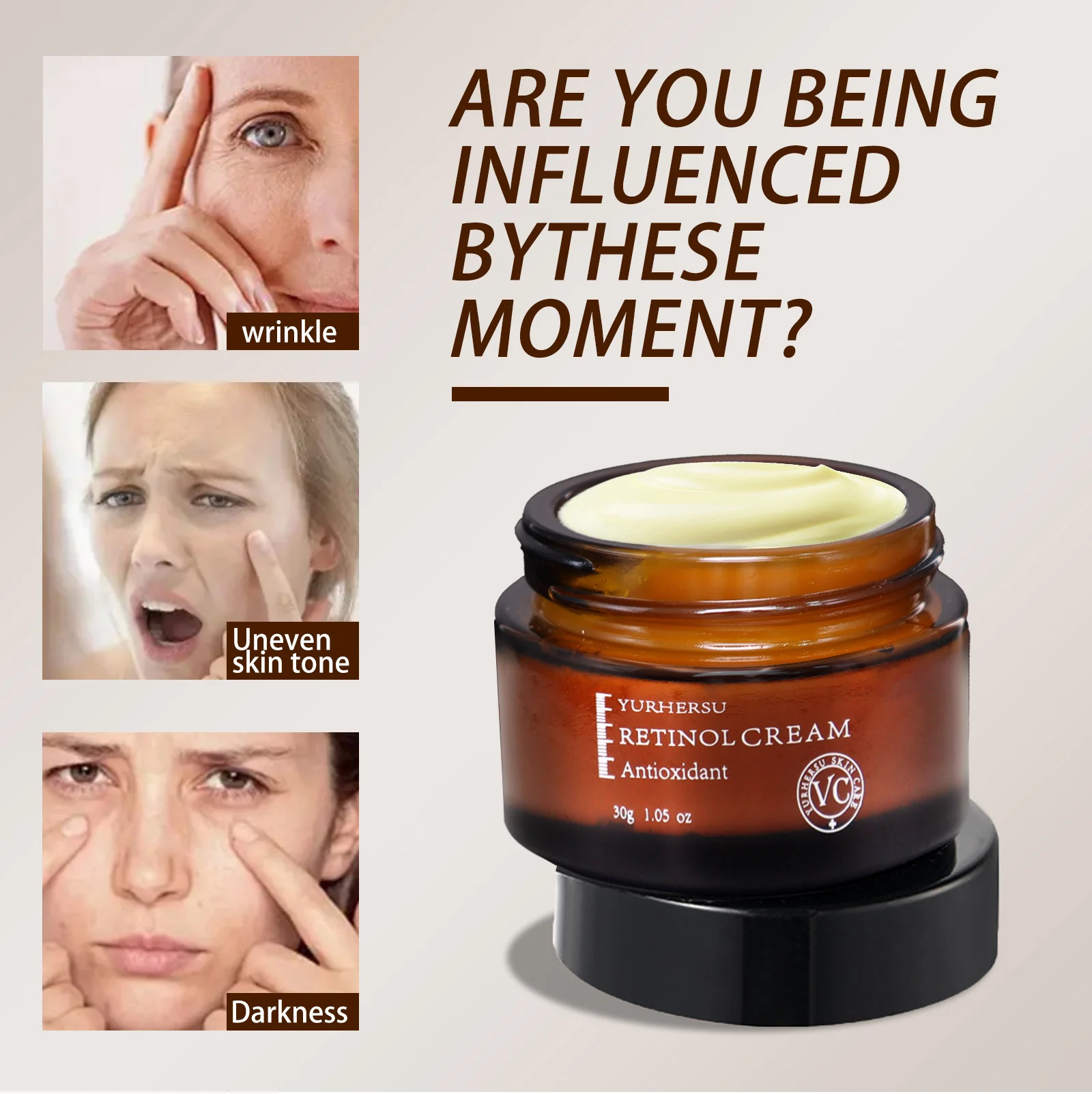 YURHERSU Retinol Cream, Anti-Wrinkle, Moisturizing, Brightening Face Cream with Vitamin C 6 retinol anti aging face cream spu784298450063 desc 6