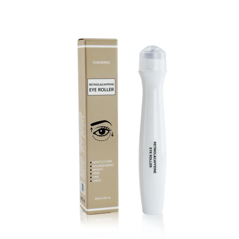 YURHERSU Retinol & Caffeine Eye Cream Stick with 360° Roller Ball Massager for Dark Circles and Wrinkles