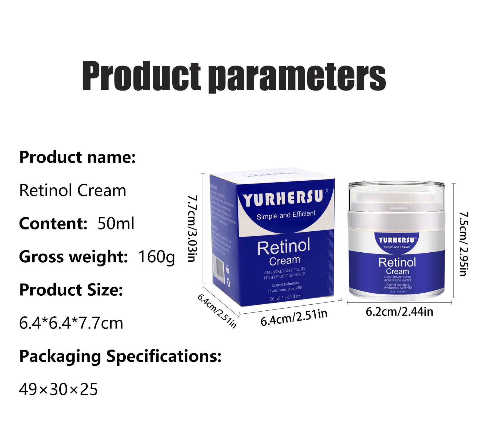 YURHERSU Retinol Hydrating Cream for Anti-Aging, Fine Lines & Firming 1 retinol hydrating cream spu837851332206 desc 1