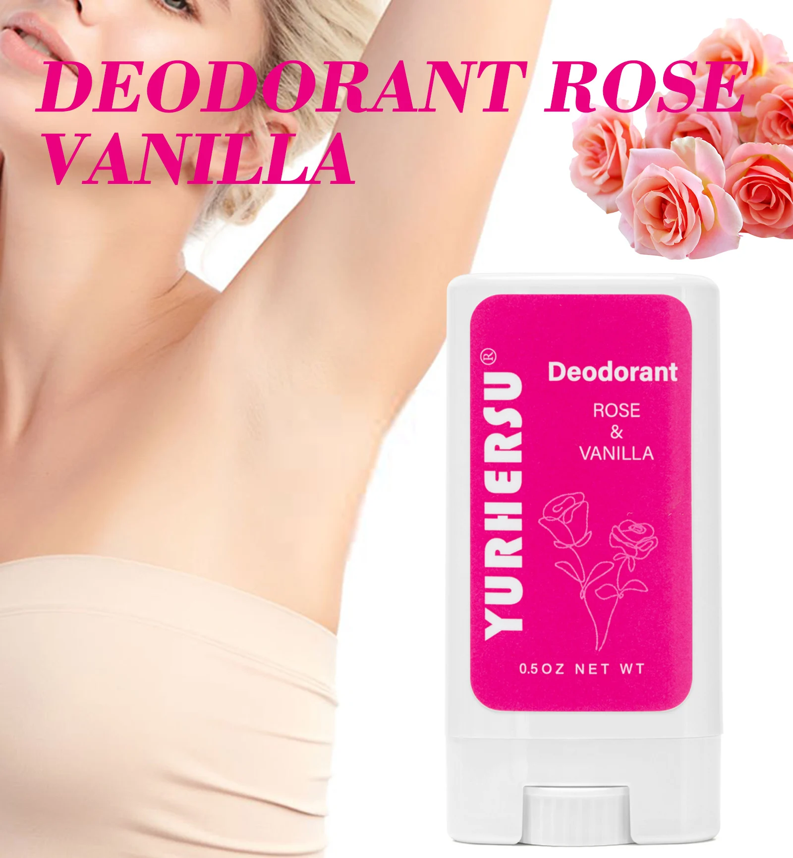 YURHERSU Rose Vanilla Deodorant Stick for Body Odor, Long Lasting Freshness 2 rose vanilla deodorant stick spu969041907521 desc 2