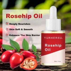 YURHERSU Rosehip Oil 30ml for Face & Body, Deeply Nourishes, Moisturizes & Enhances Skin Barrier