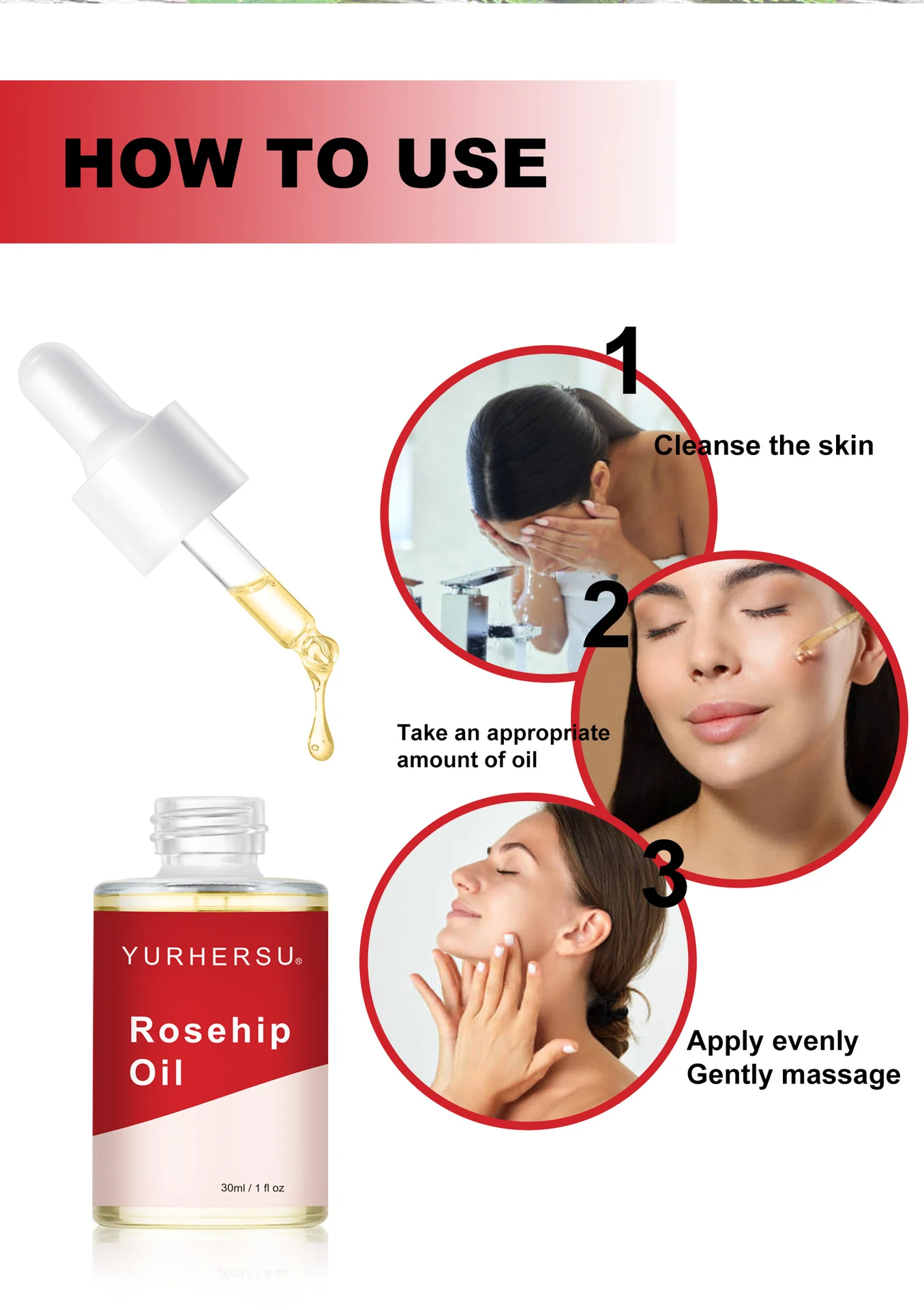 YURHERSU Rosehip Oil 30ml for Face & Body, Deeply Nourishes, Moisturizes & Enhances Skin Barrier 10 rosehip oil face body spu862764243005 desc 10