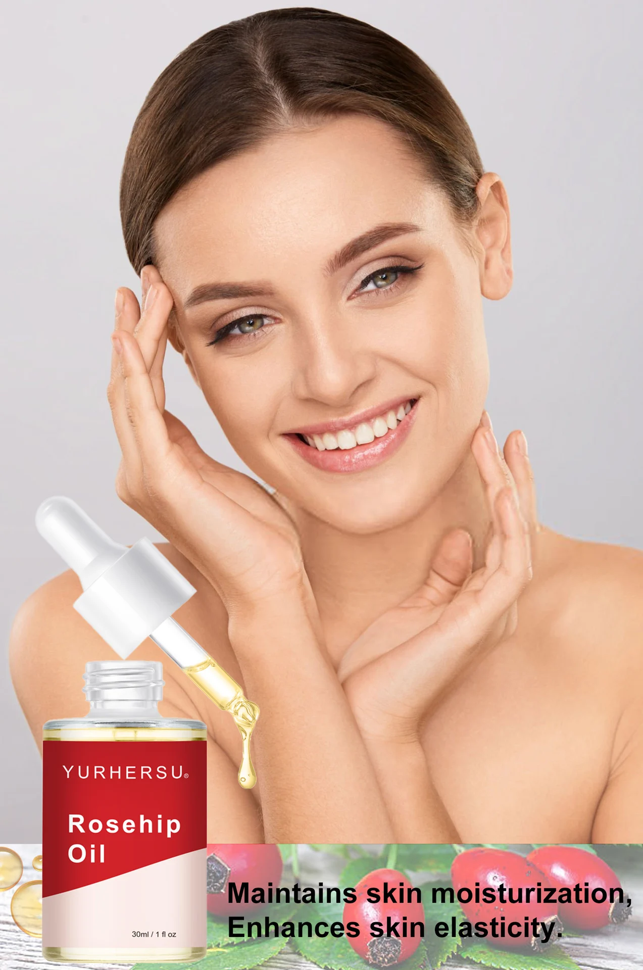 YURHERSU Rosehip Oil 30ml for Face & Body, Deeply Nourishes, Moisturizes & Enhances Skin Barrier 9 rosehip oil face body spu862764243005 desc 9