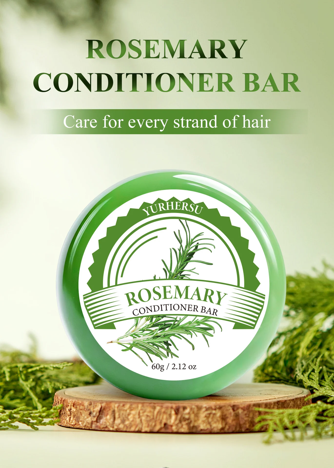 YURHERSU Rosemary Conditioner Bar for Dry Frizzy Hair Nourishes and Smooths 2 rosemary conditioner bar spu969763834576 desc 2