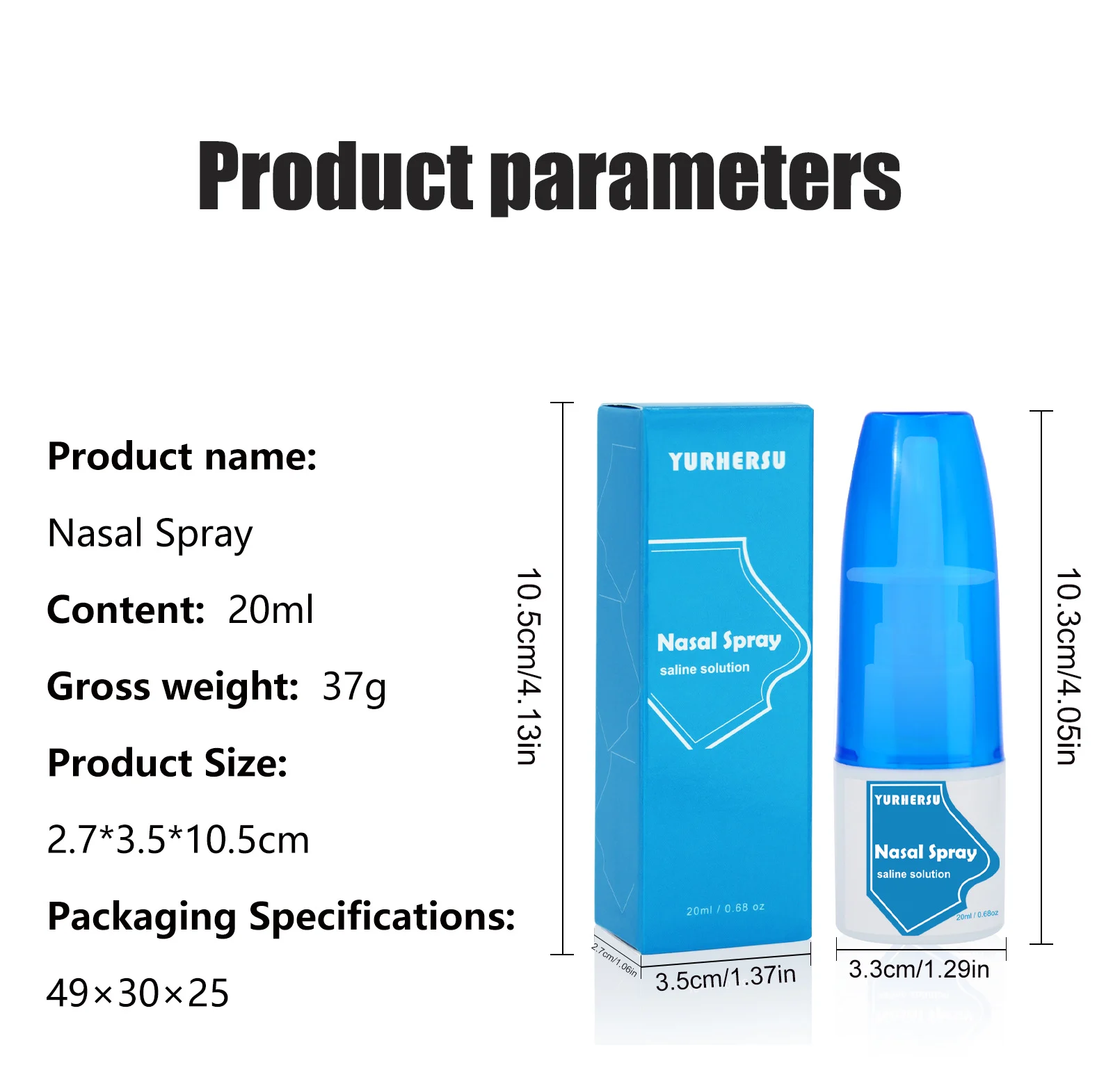 YURHERSU Saline Nasal Spray for Congestion Relief & Moisturizing - 20ml 1 saline nasal spray spu812039835170 desc 1