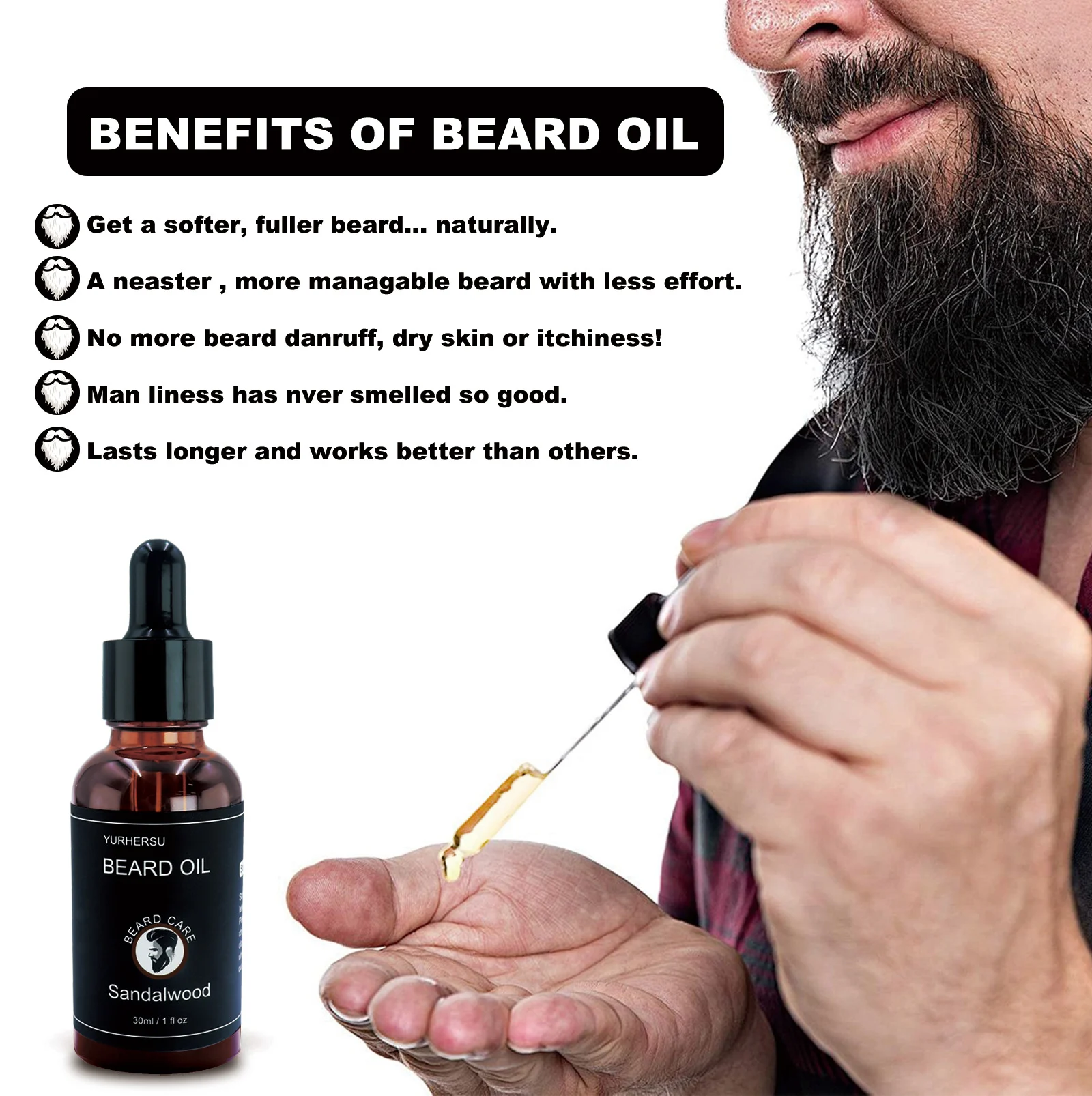 YURHERSU Sandalwood Beard Care Kit - 7 Piece Set for Taming, Moisturizing & Shine 7 sandalwood beard care kit spu806835270914 desc 7