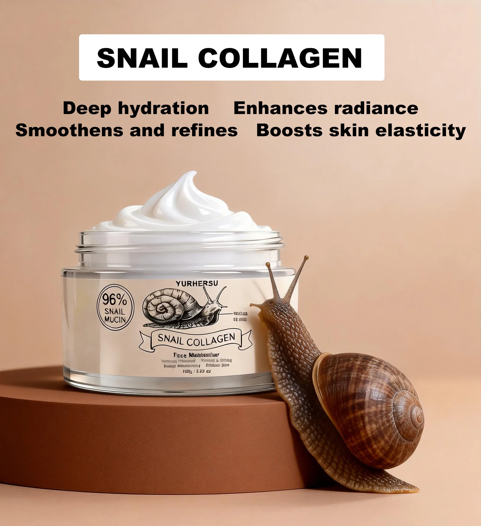 YURHERSU 96% Snail Collagen Face Cream Deep Moisturizing Firming & Lifting 3 snail collagen face cream spu1013254221435 desc 3