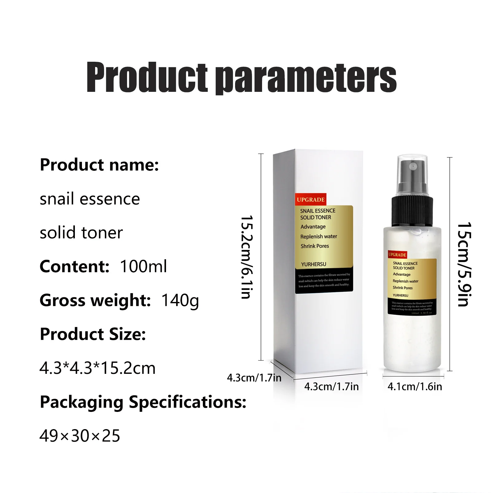 YURHERSU Snail Essence Solid Toner for Brightening, Hydration & Pore Minimizing 1 snail essence solid toner spu896795478297 desc 1