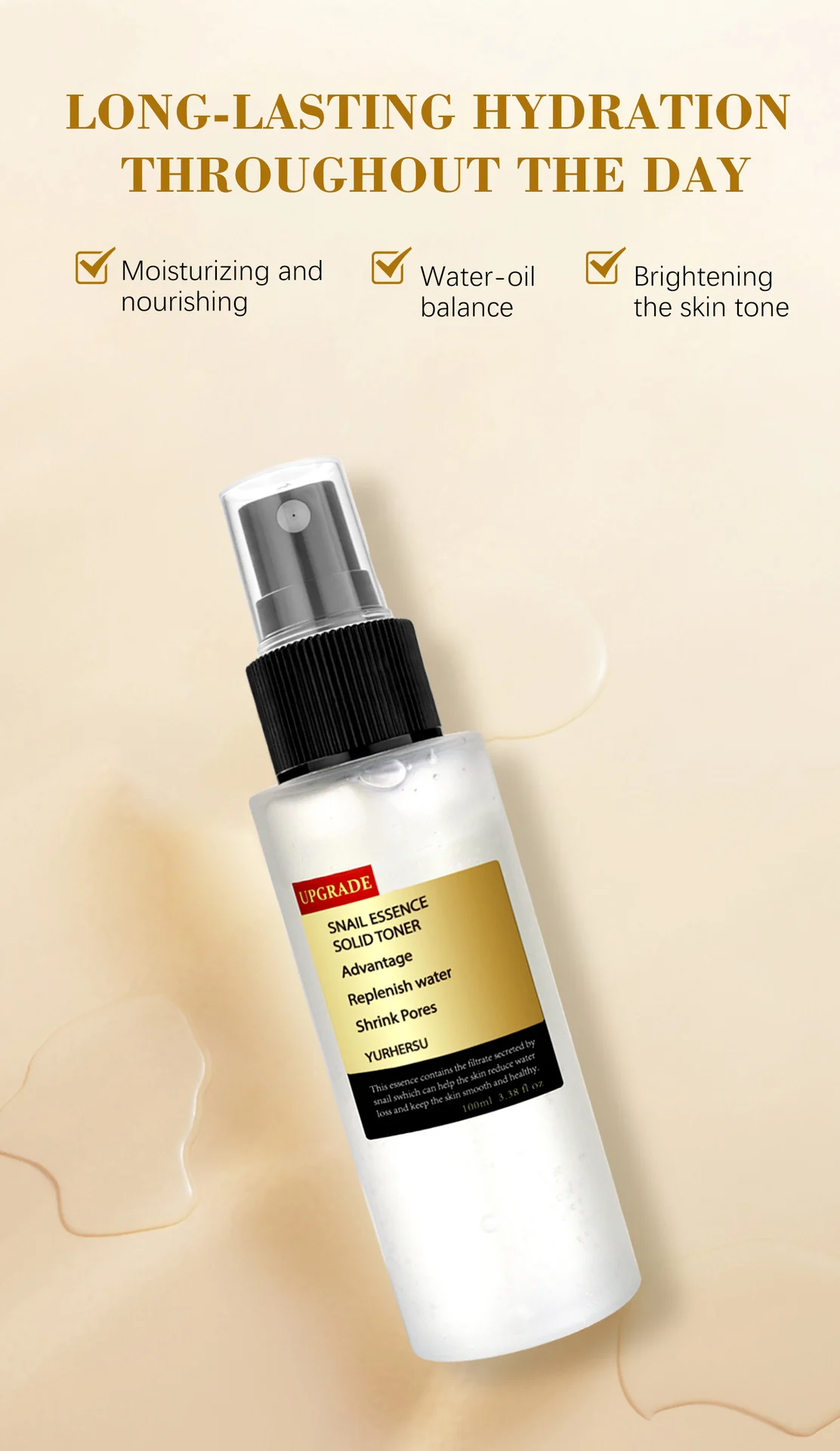 YURHERSU Snail Essence Solid Toner for Brightening, Hydration & Pore Minimizing 4 snail essence solid toner spu896795478297 desc 4