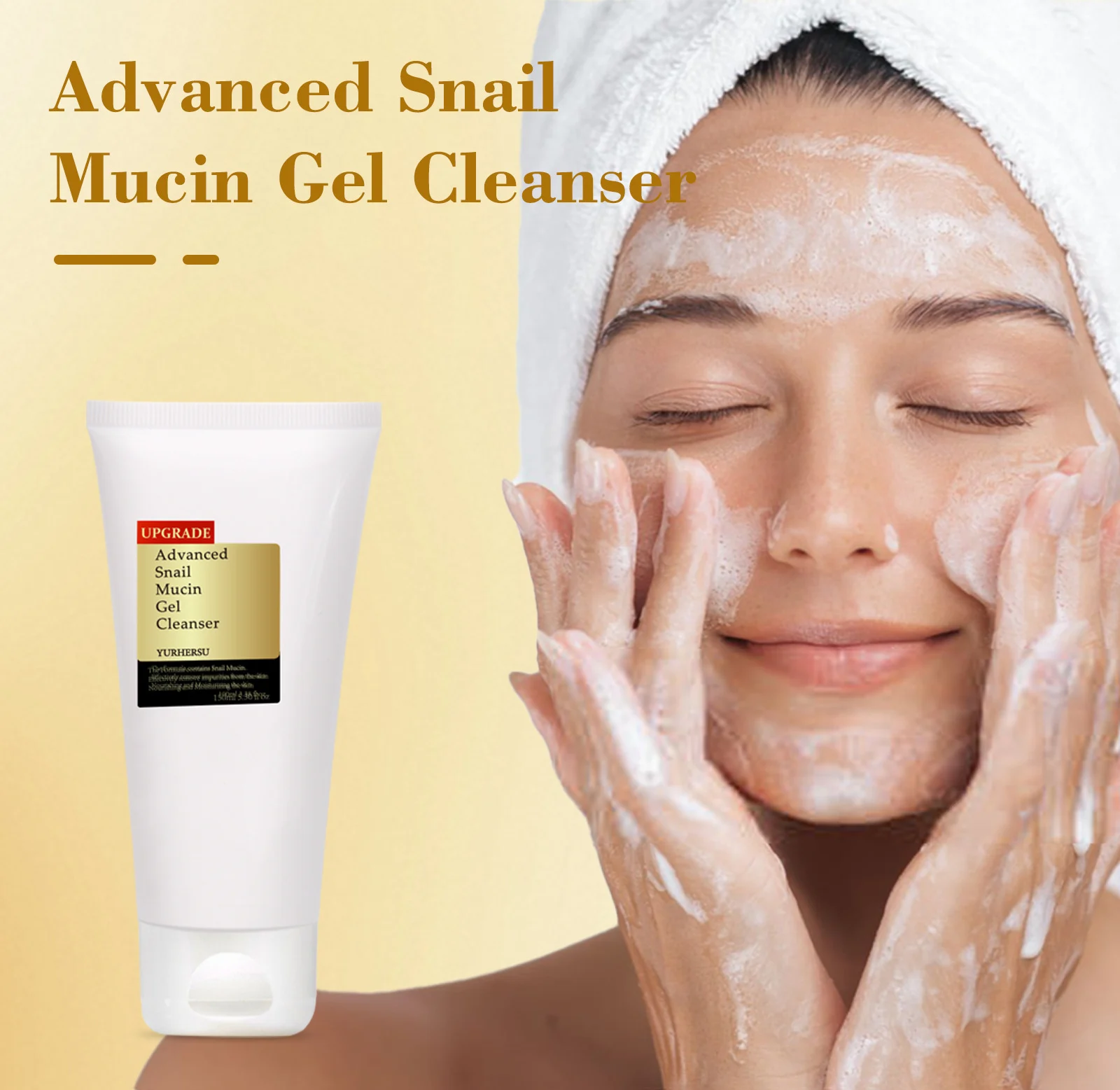 YURHERSU Advanced Snail Mucin Gel Cleanser Deep Cleansing Hydrating Face Wash 3 snail mucin gel cleanser spu883936510114 desc 3