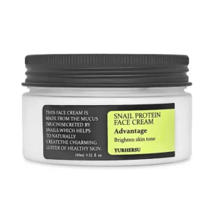YURHERSU 92 Snail Protein Face Cream with Hyaluronic Acid for Hydration & Brightening