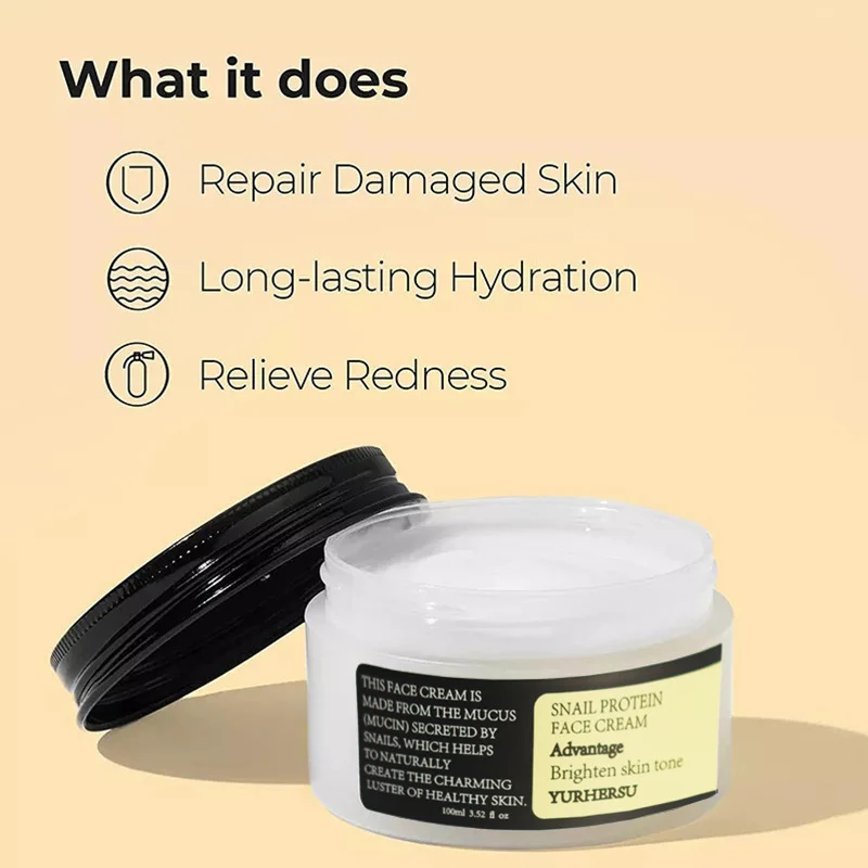 YURHERSU 92 Snail Protein Face Cream with Hyaluronic Acid for Hydration & Brightening 2 snail protein face cream spu951680602249 desc 2