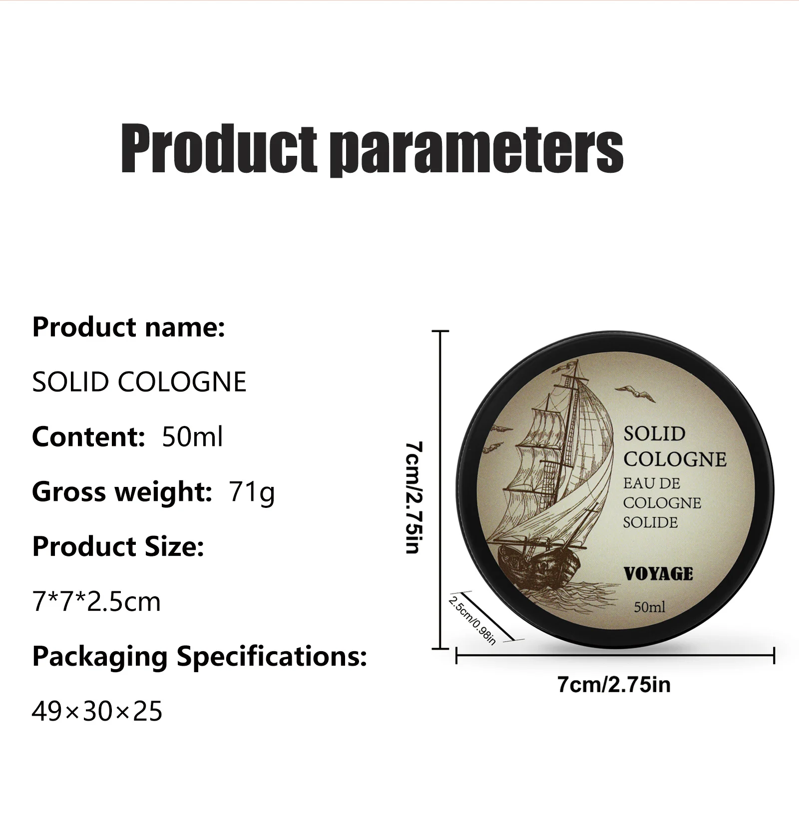 YURHERSU Solid Cologne Balm - Natural & Fresh Scent, Long-Lasting, Portable 1 solid cologne balm spu812022103459 desc 1