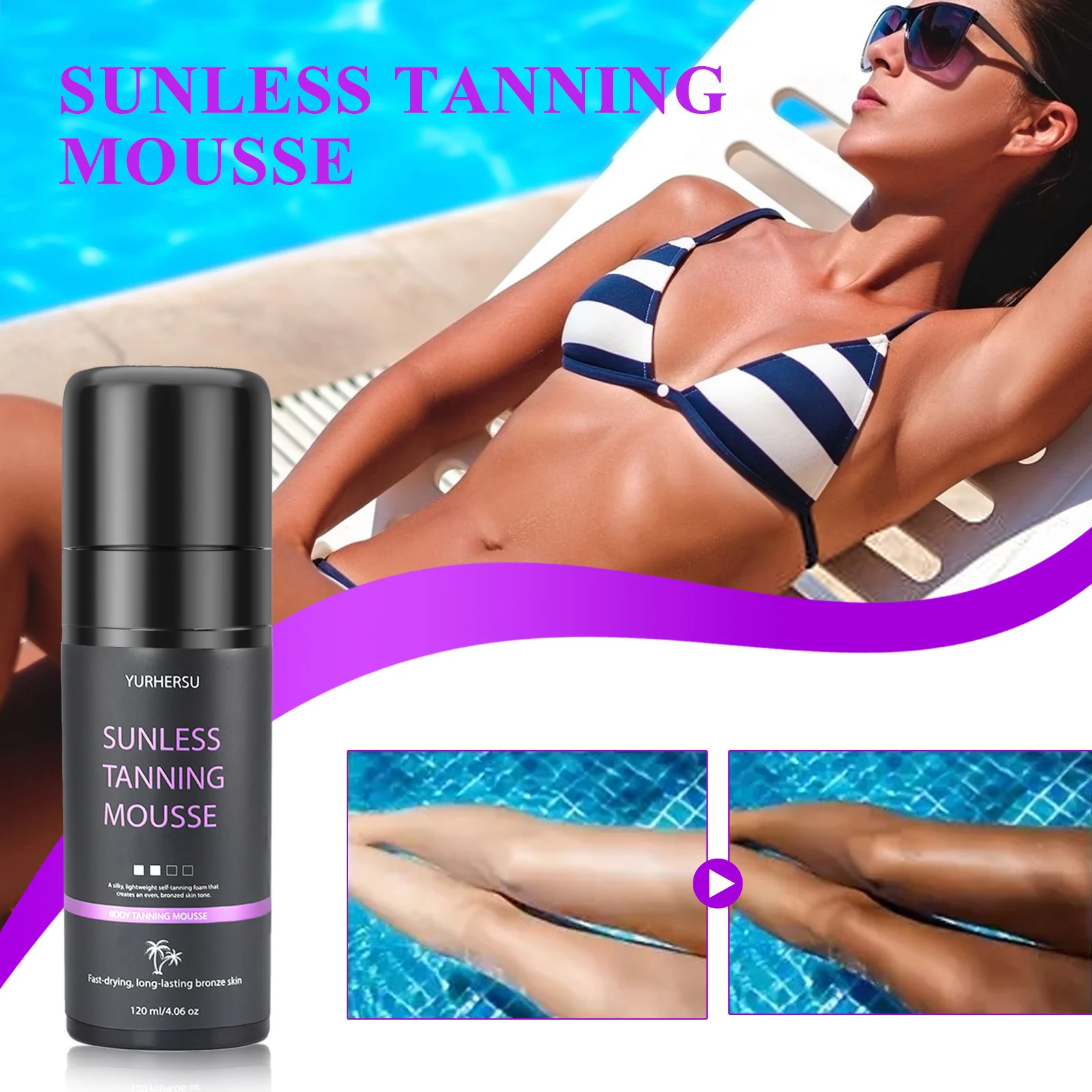 YURHERSU Sunless Tanning Mousse Body Foam for Natural Bronze Glow 1 sunless tanning mousse spu972557954772 desc 1
