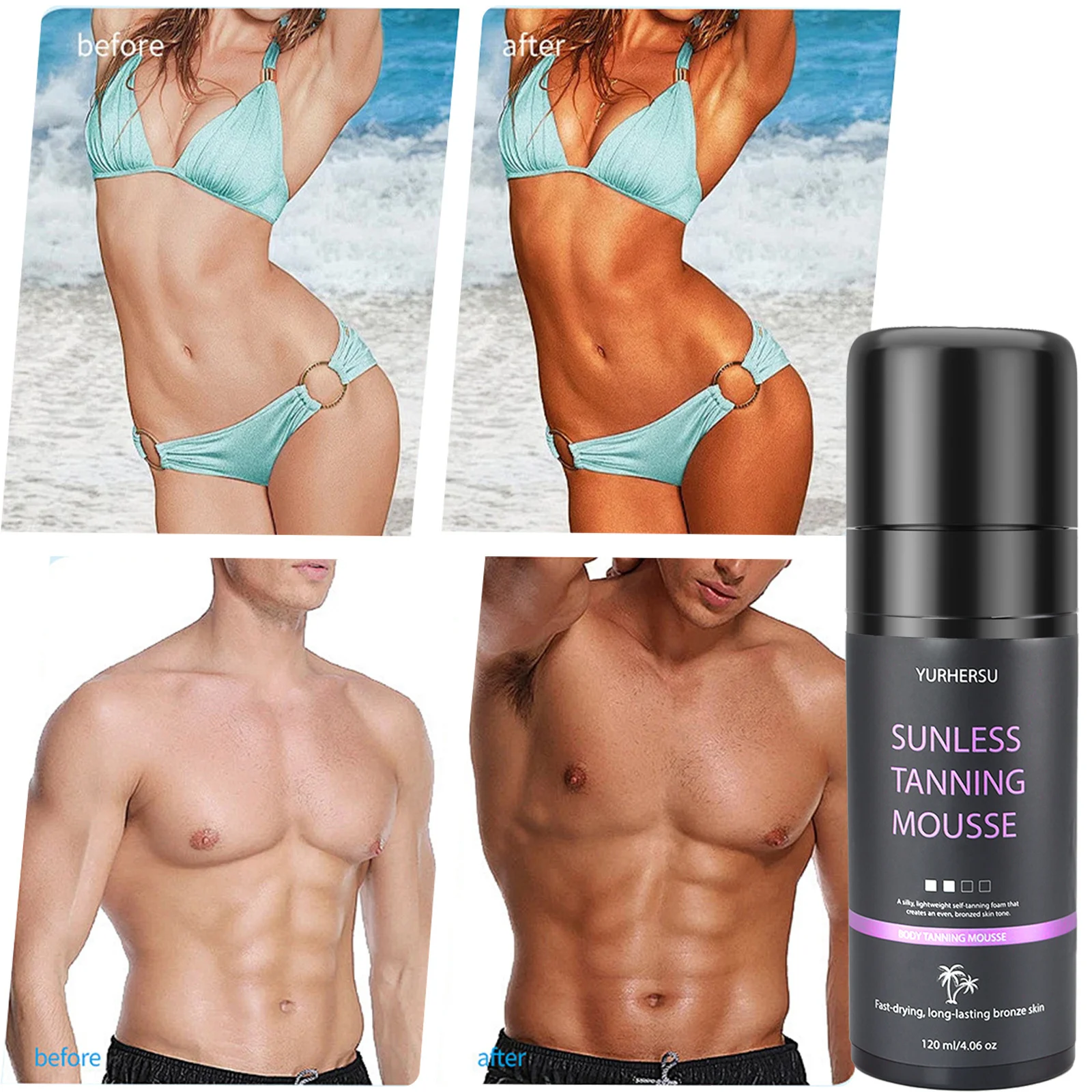 YURHERSU Sunless Tanning Mousse Body Foam for Natural Bronze Glow 5 sunless tanning mousse spu972557954772 desc 5