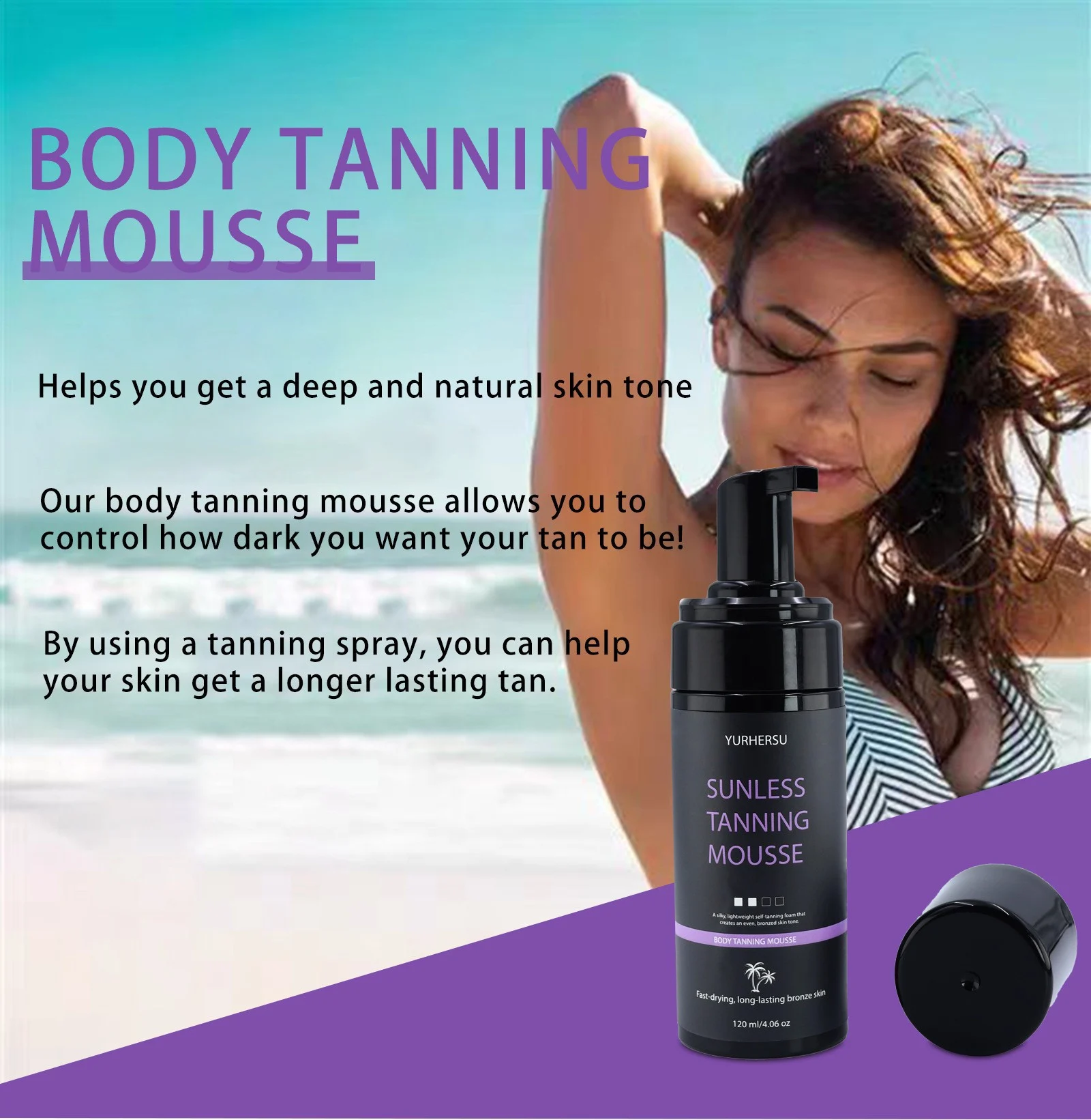YURHERSU Sunless Tanning Mousse Body Foam for Natural Bronze Glow 7 sunless tanning mousse spu972557954772 desc 7