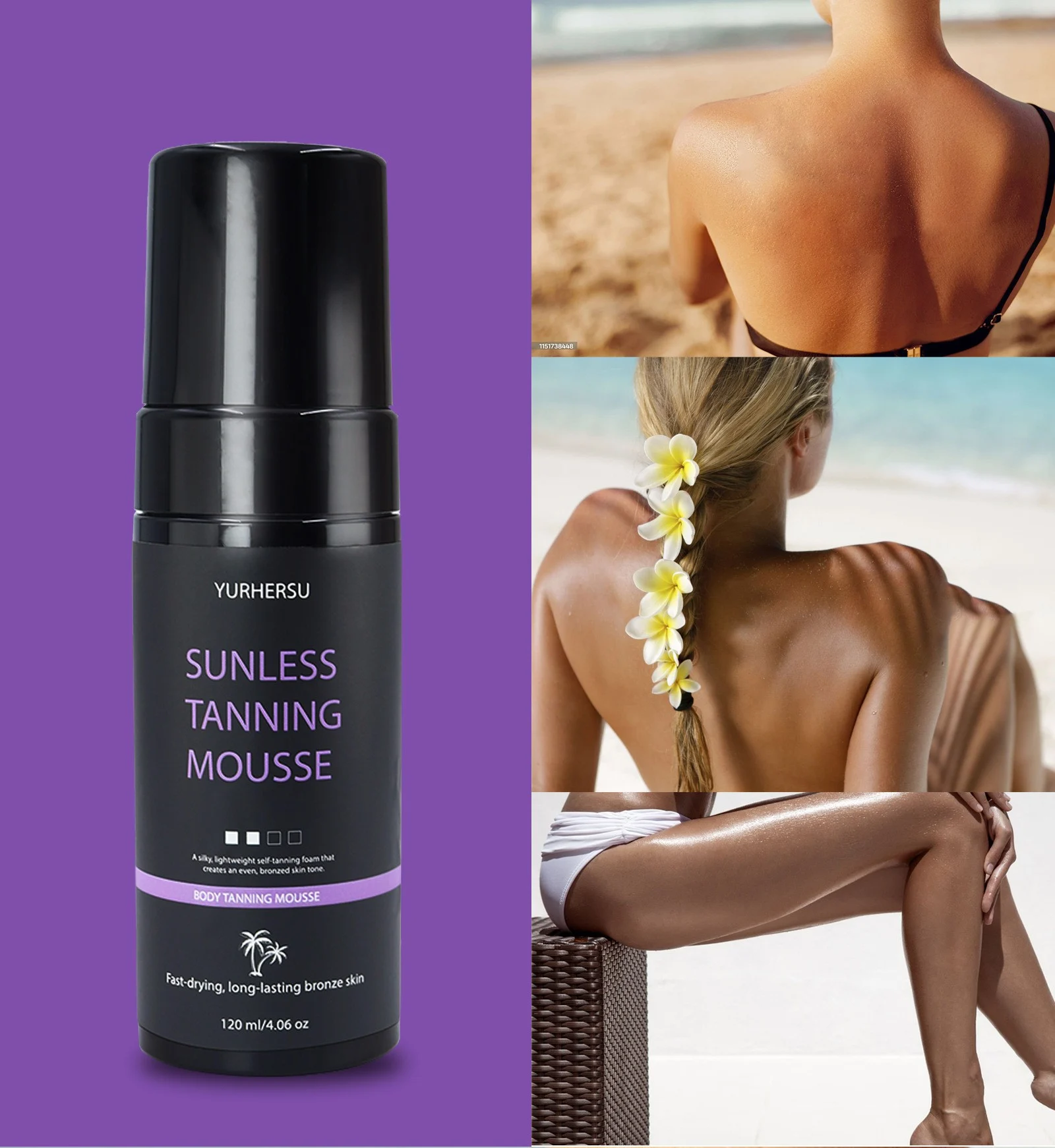 YURHERSU Sunless Tanning Mousse for Body - Bronzed Glow, Fast-Drying, 120ml 9 sunless tanning mousse spu973252845645 desc 9