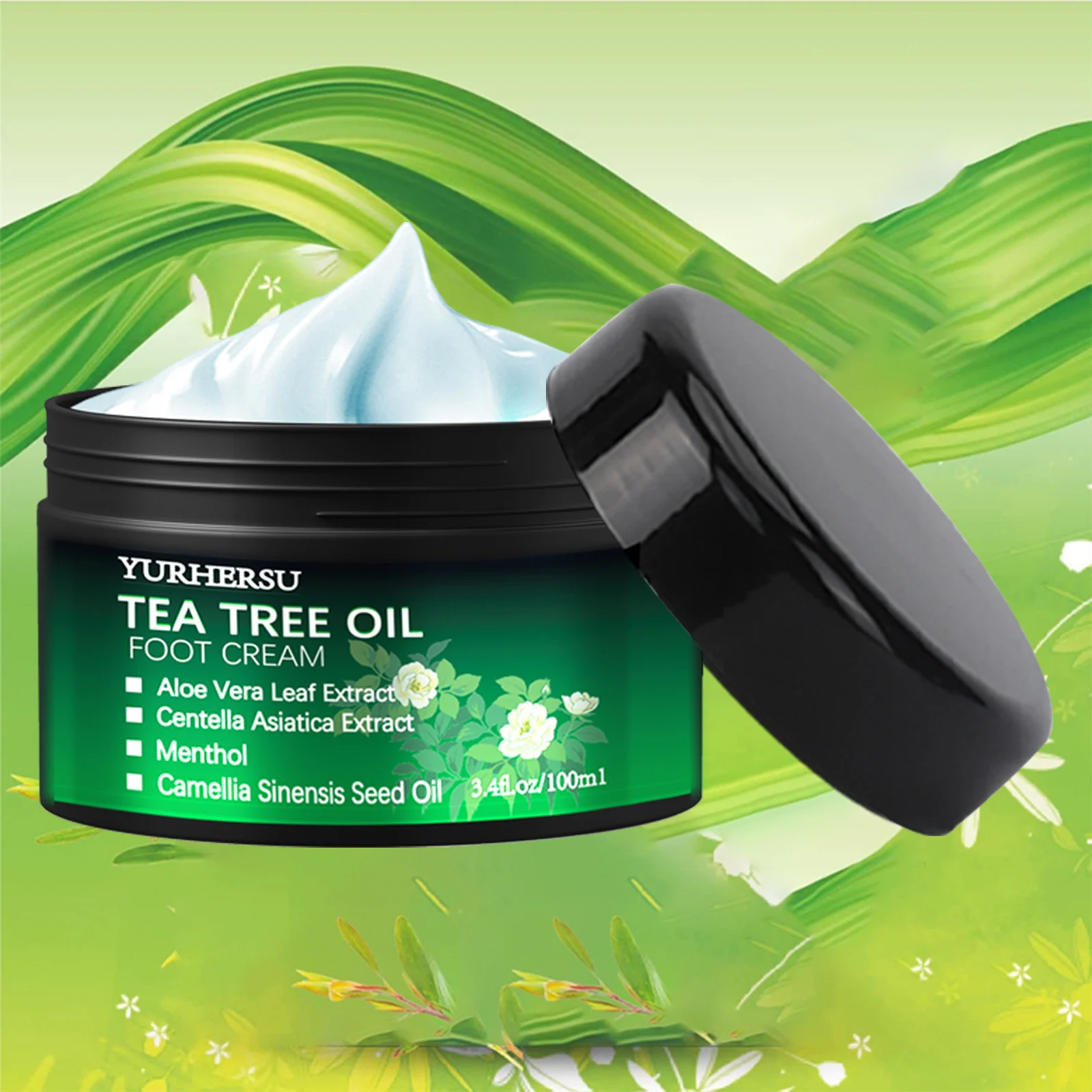 YURHERSU Tea Tree Oil Foot Cream with Aloe Vera & Menthol for Deep Hydration 6 tea tree oil foot cream spu960379500707 desc 6