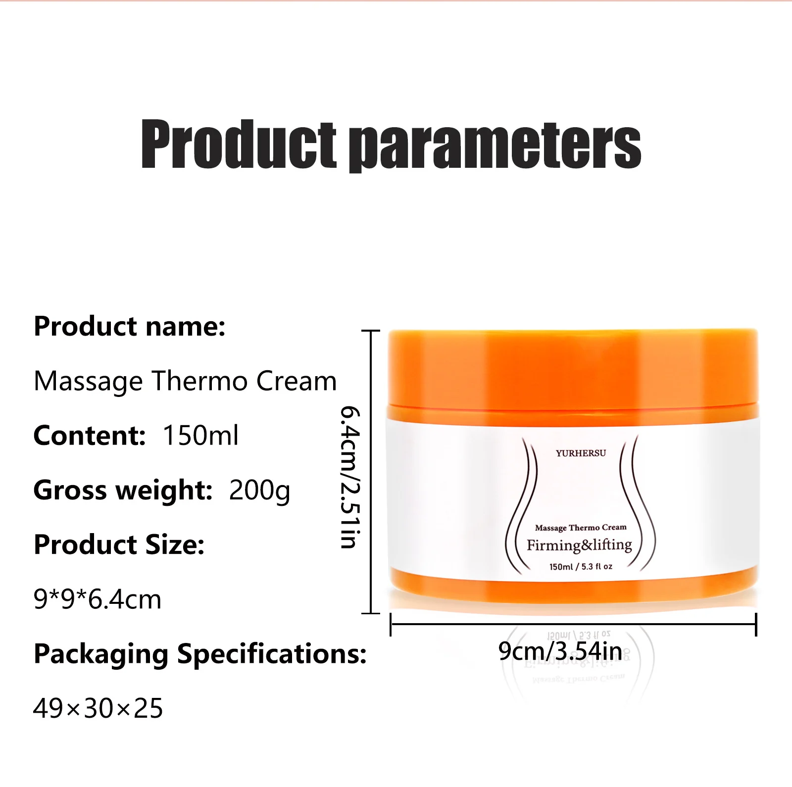 YURHERSU Massage Thermo Cream Firming & Lifting Body Slimming Cream 1 thermo massage body cream spu823050487631 desc 1