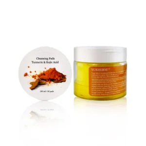 YURHERSU Turmeric & Kojic Acid Cleansing Pads for Gentle Exfoliation and Brightening