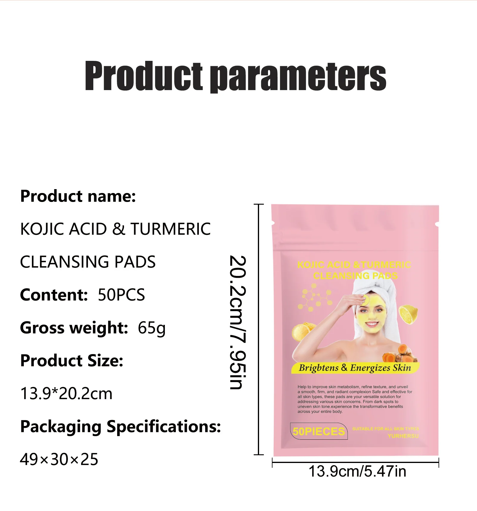 turmeric kojic acid cleansing pads spu825466043182 desc 1