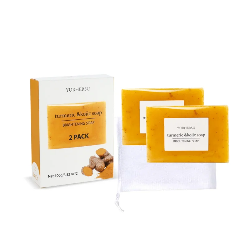 YURHERSU Turmeric & Kojic Acid Brightening Soap 2-Pack for Face & Body