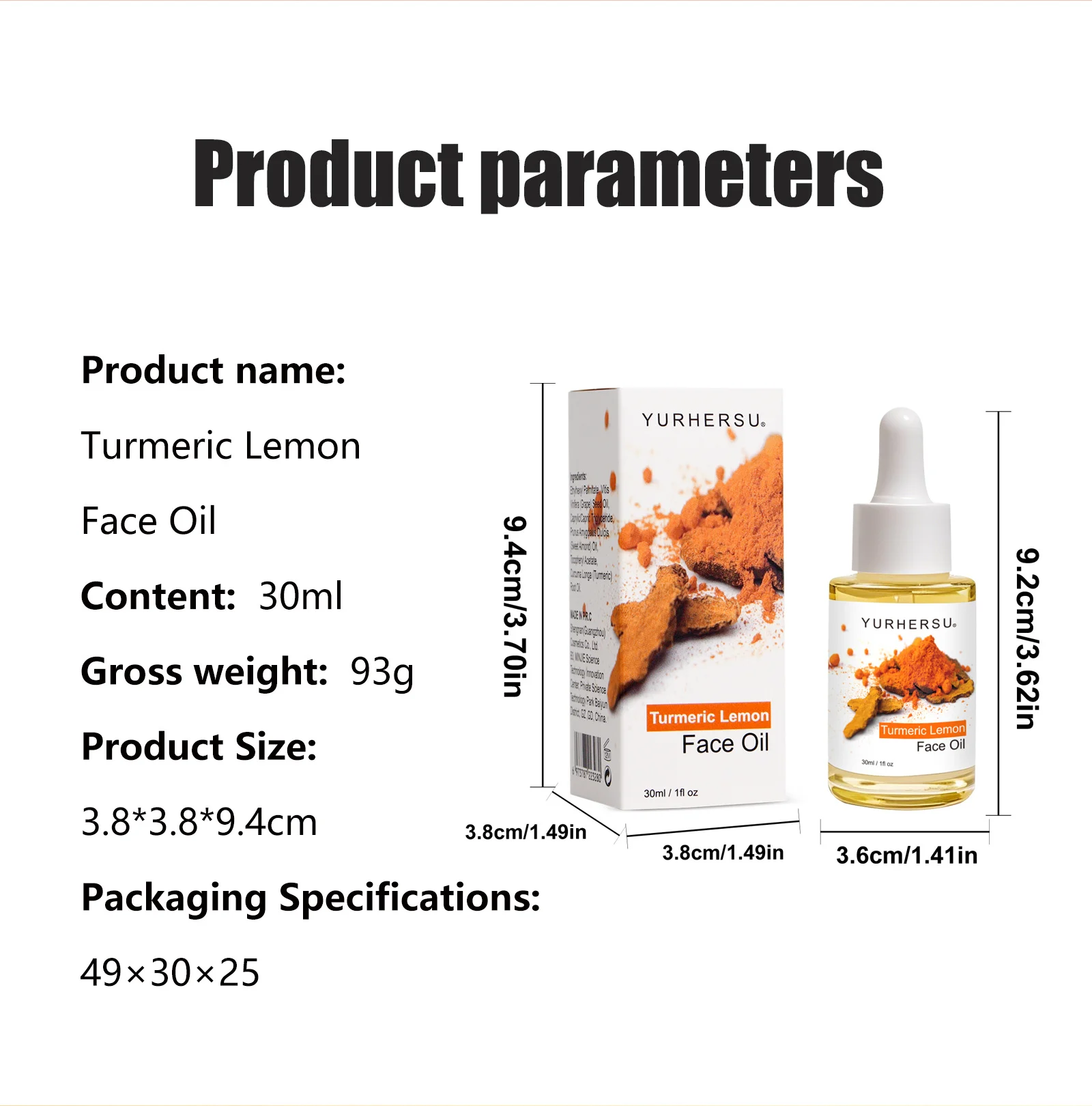 YURHERSU Turmeric Lemon Face Oil for Deep Nourishment & Radiant Skin, 30ml 1 turmeric lemon face oil spu942071744927 desc 1