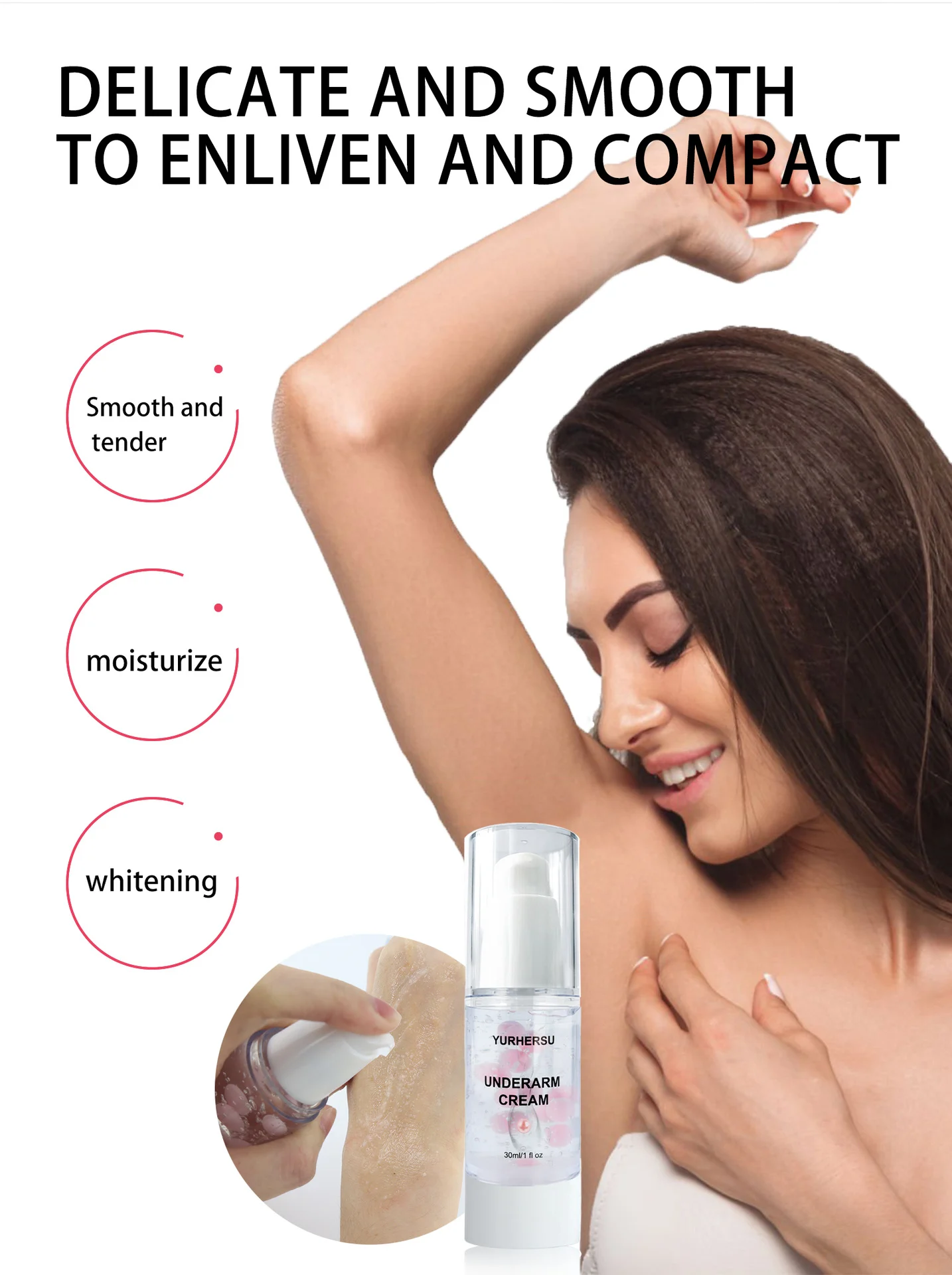 YURHERSU Underarm Whitening Cream Brightens Skin Reduces Melanin Moisturizing Care 30ml 4 underarm whitening cream spu806846670176 desc 4