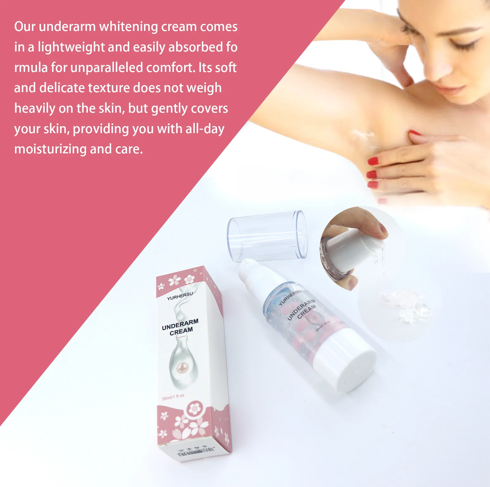 YURHERSU Underarm Whitening Cream Brightens Skin Reduces Melanin Moisturizing Care 30ml 6 underarm whitening cream spu806846670176 desc 6