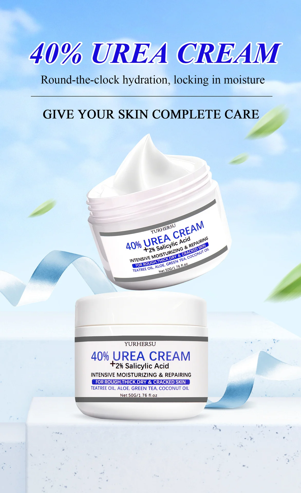 YURHERSU 40% Urea Cream with 2% Salicylic Acid for Rough, Dry & Cracked Skin 1 urea foot hand cream spu974573755216 desc 1