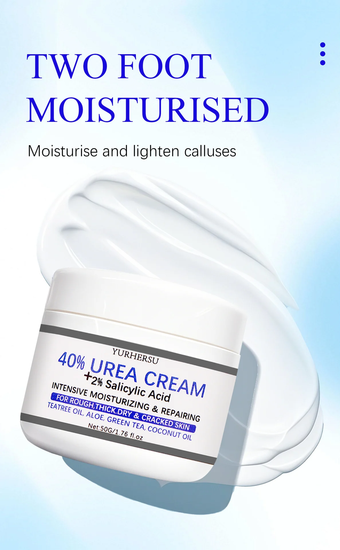 YURHERSU 40% Urea Cream with 2% Salicylic Acid for Rough, Dry & Cracked Skin 3 urea foot hand cream spu974573755216 desc 3