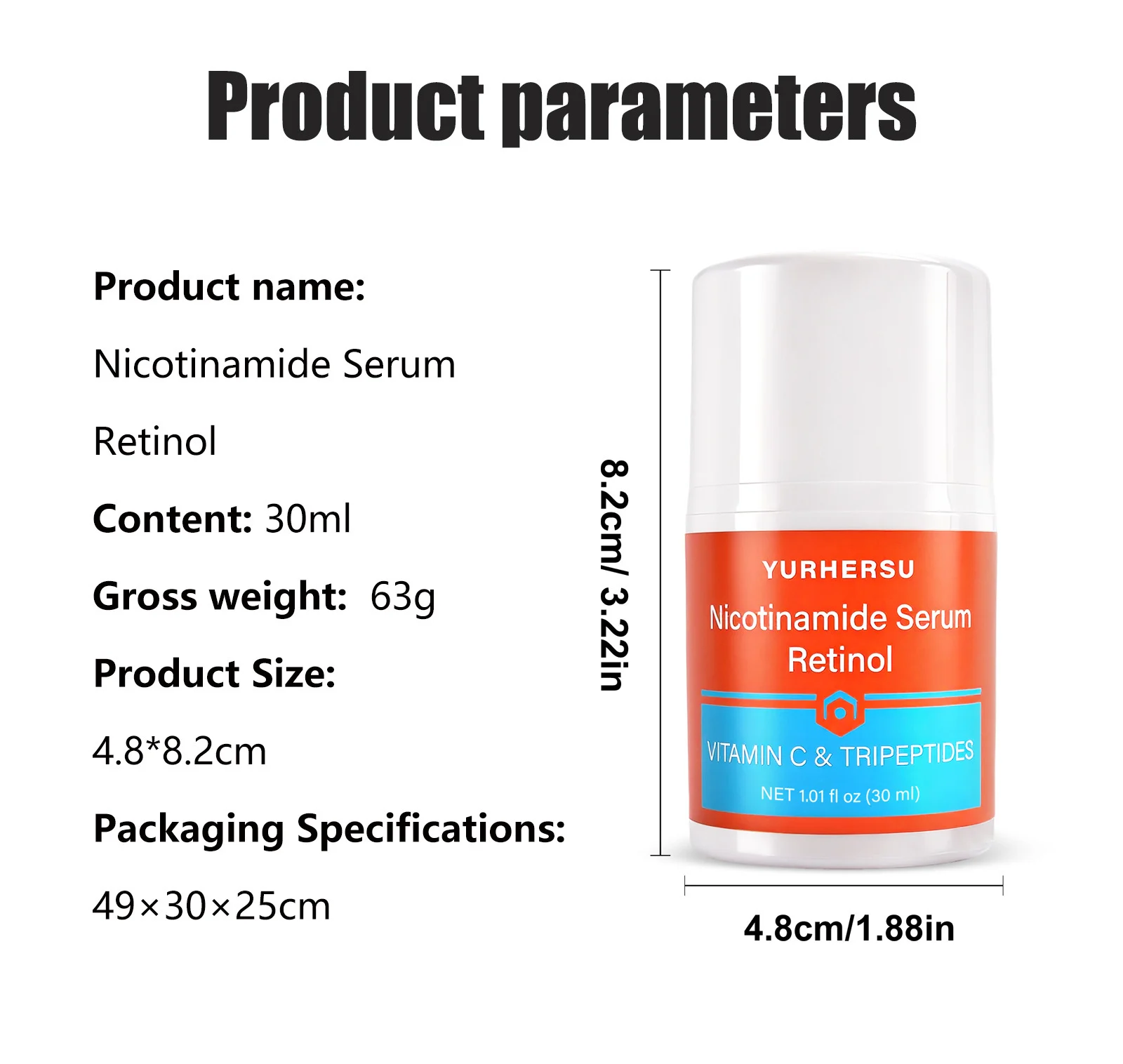 YURHERSU Vitamin C Tripeptide Serum with Niacinamide & Retinol for Brightening & Hydration 1 vitamin c tripeptide serum spu993027018566 desc 1